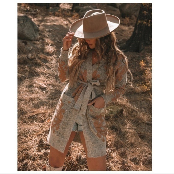 Copper Winter Solstice Belted Cardigan